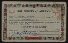 Second Class Scout certificate